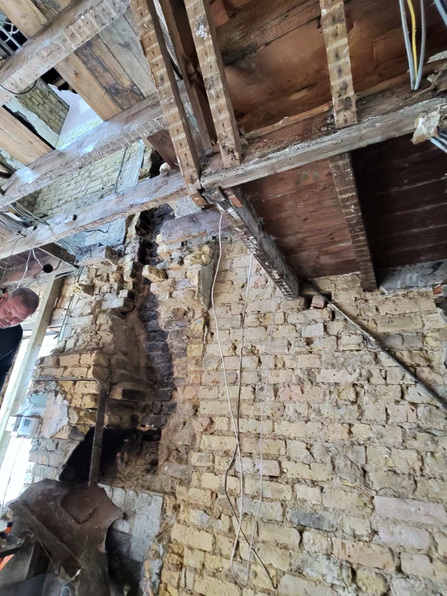 Chimney removal – floor level debris cleared