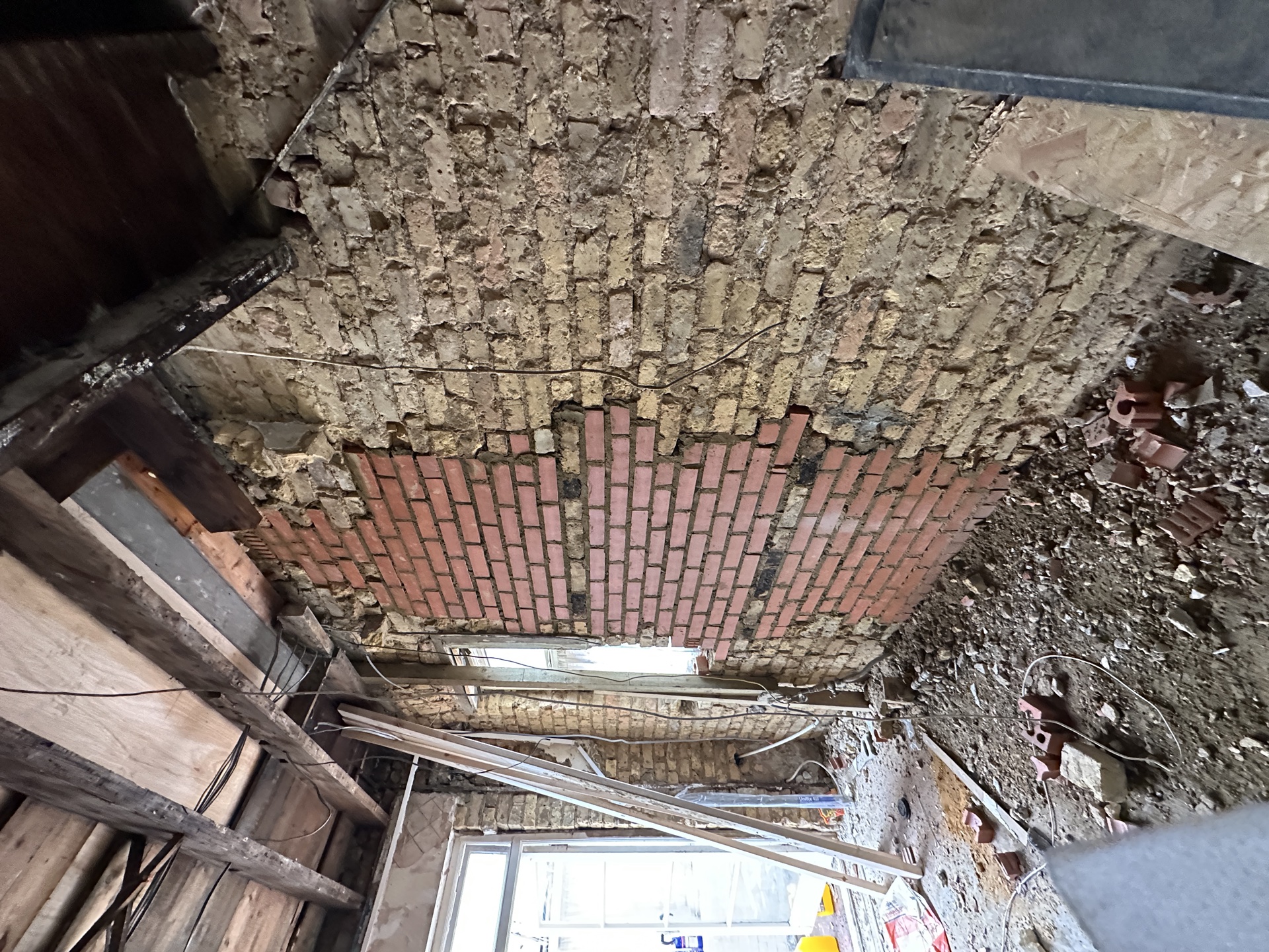 Brickwork consolidation in progress