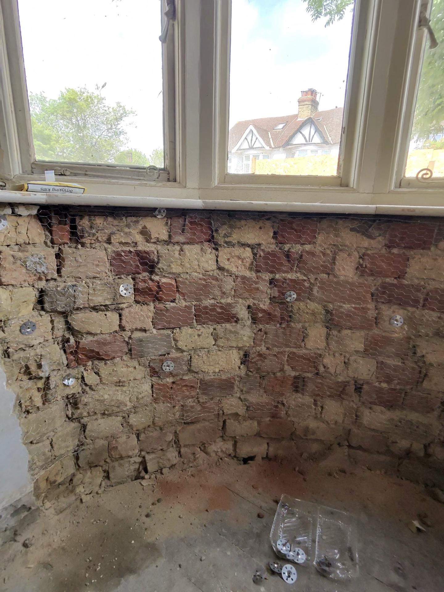Structural repointing in progress